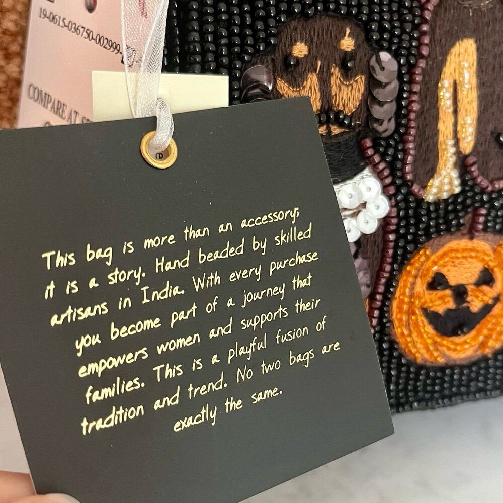 Halloween Dachshund Dogs in Costumes Beaded Shoulder Bag - Picture 6 of 6